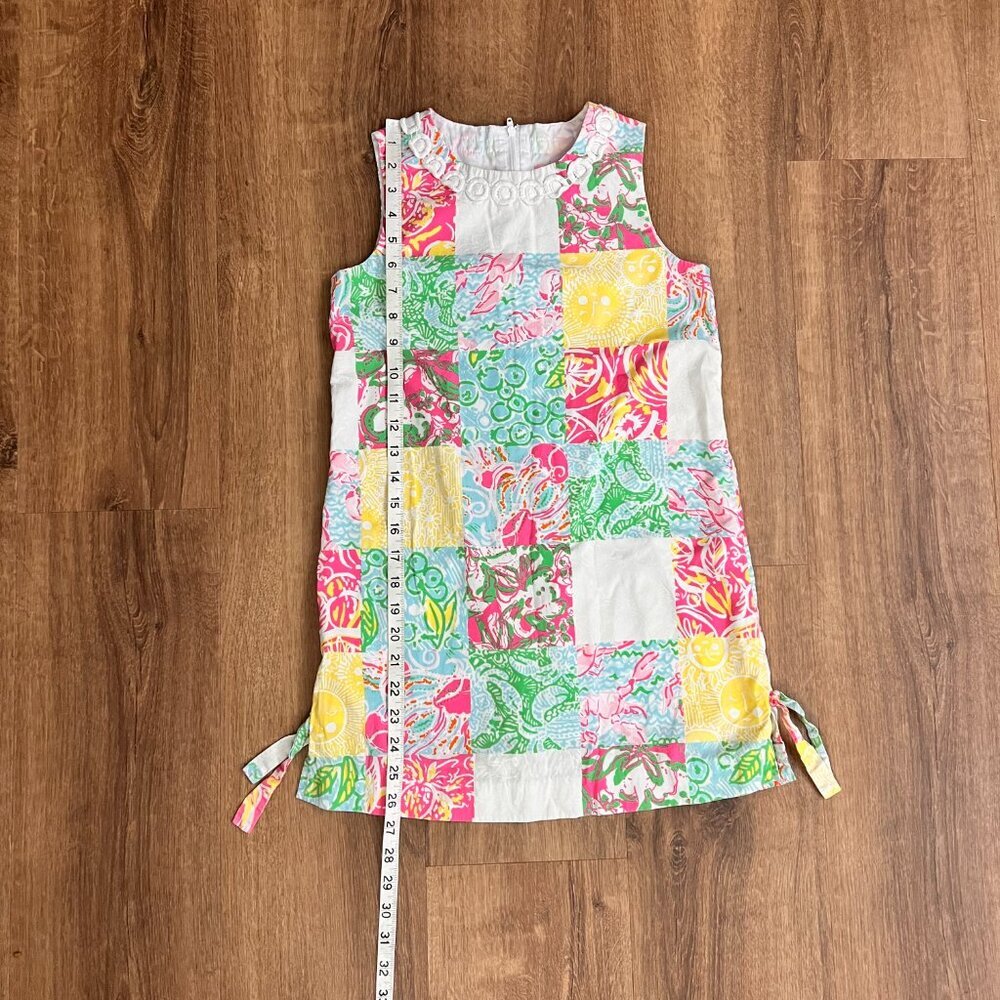 Lilly Pulitzer Patchwork Girls Colorful Shift Dress Sz 10 - Picture 7 of 9